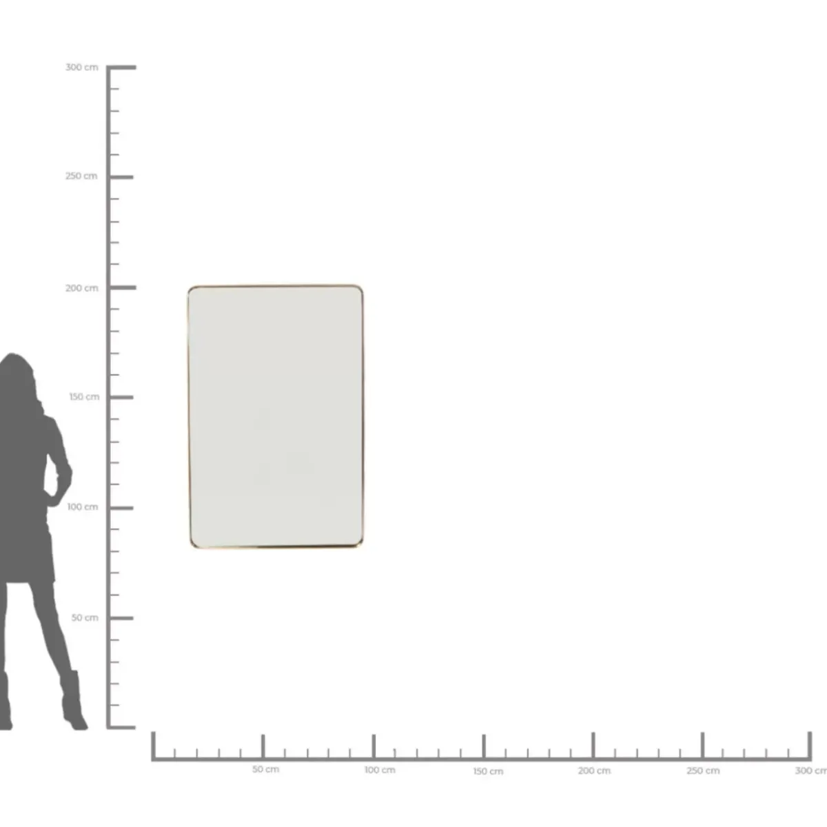 KARE Design Spiegel Curve Rectangular Brass 80X120Cm- Spiegel