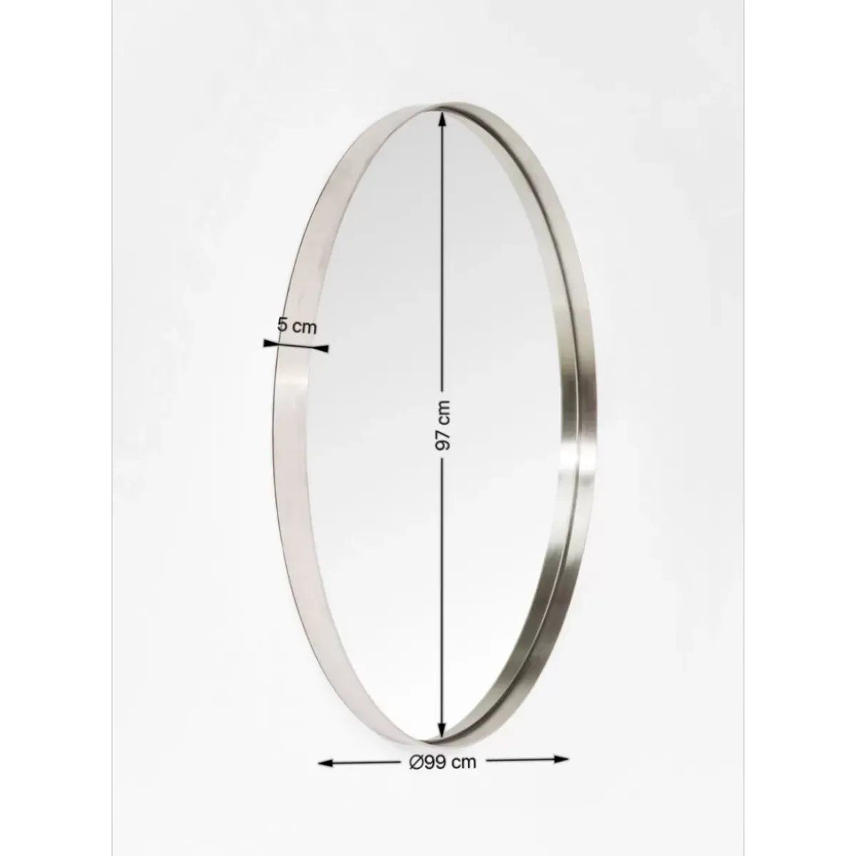 KARE Design Spiegel Curve Round Stainless Steel O100Cm- Spiegel
