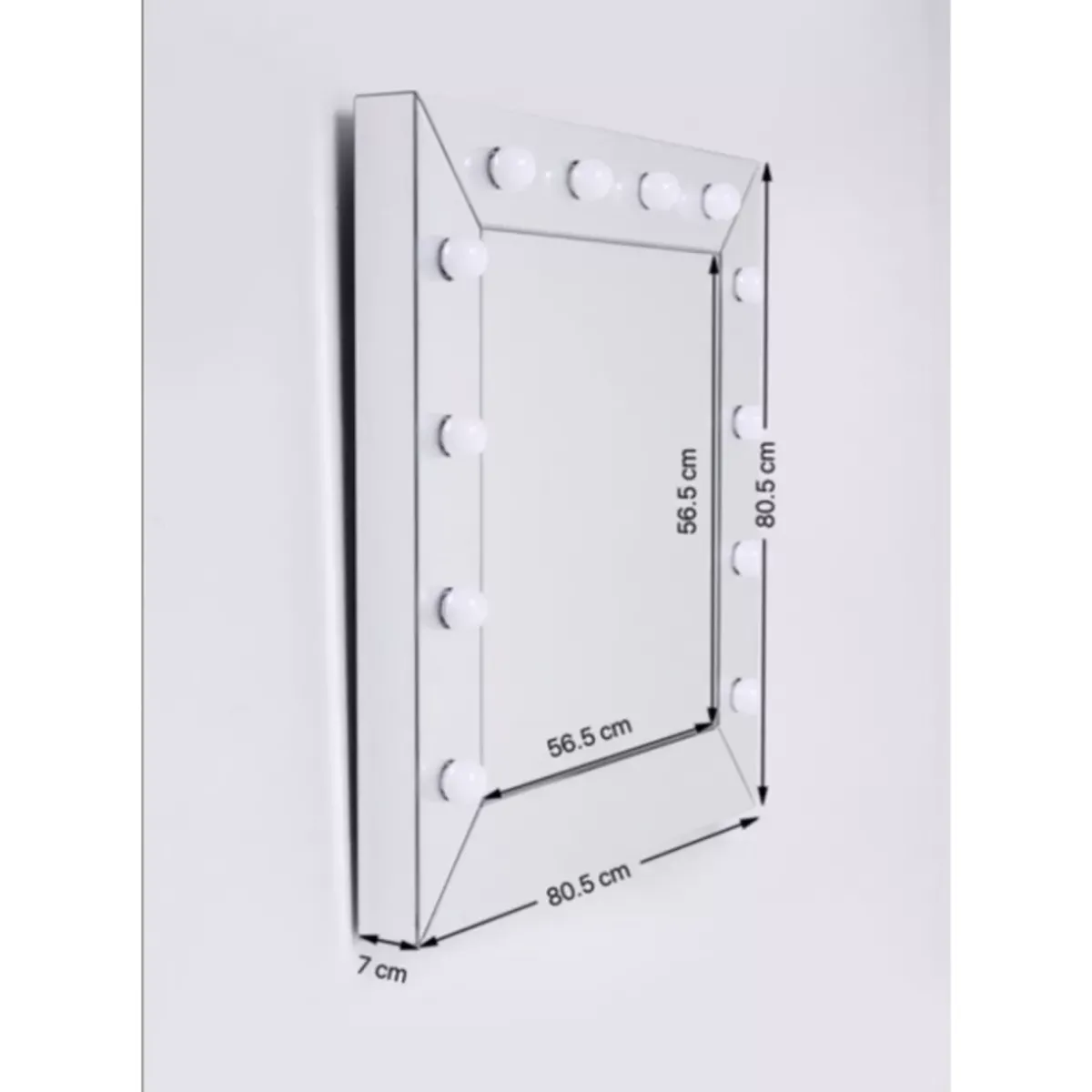 KARE Design Spiegel Make Up Square 81X81Cm- Leuchtobjekte