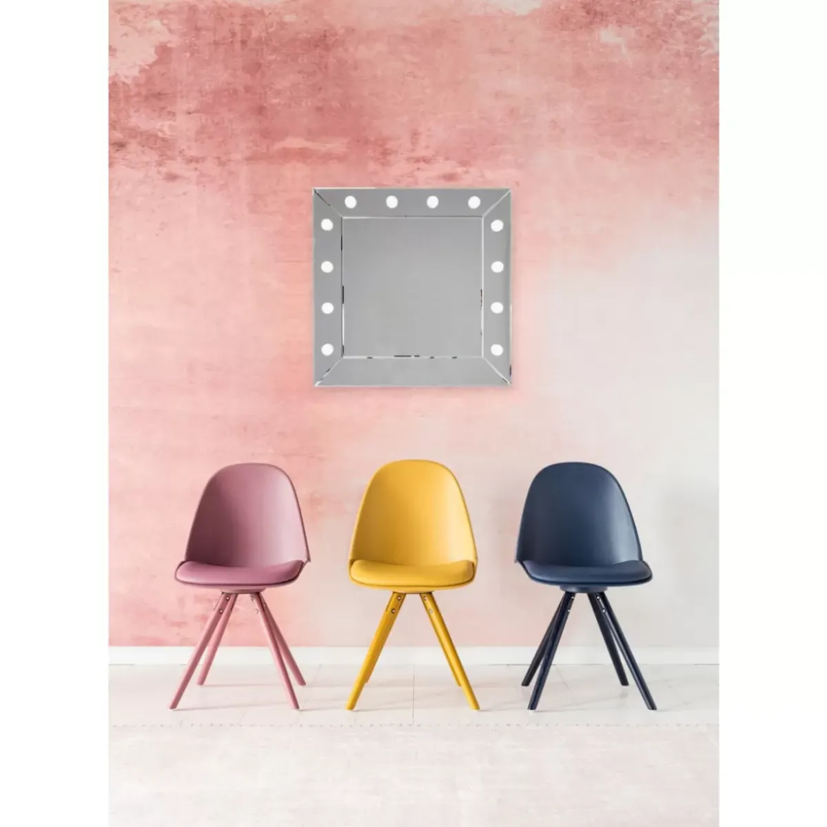 KARE Design Spiegel Make Up Square 81X81Cm- Leuchtobjekte