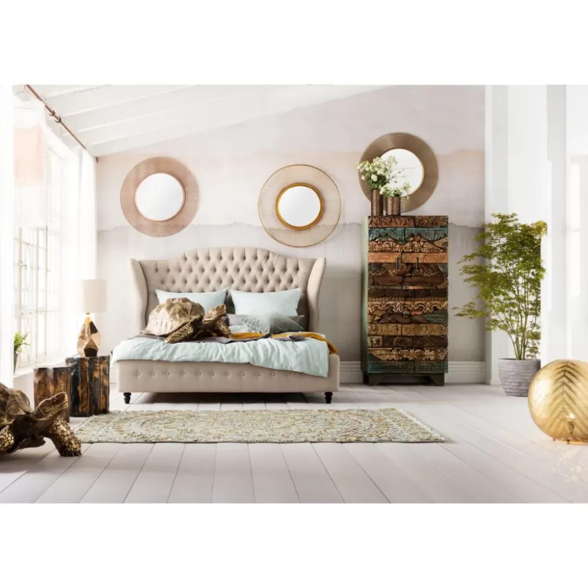 KARE Design Spiegel Sun Storm Gold O93Cm- Spiegel