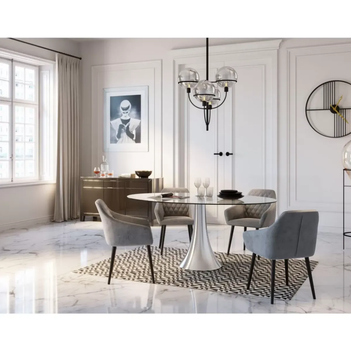 KARE Design Stehleuchte Pear Frame Schwarz 158- Steh & Bodenleuchten