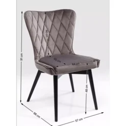 KARE Design Stuhl Black Marshall Velvet Grau- Stühle