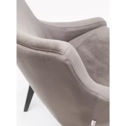 KARE Design Stuhl Black Mode Velvet Grau- Stühle