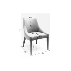 KARE Design Stuhl Black Mode Velvet Grau- Stühle