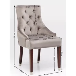 KARE Design Stuhl Prince Velvet Grau- Stühle