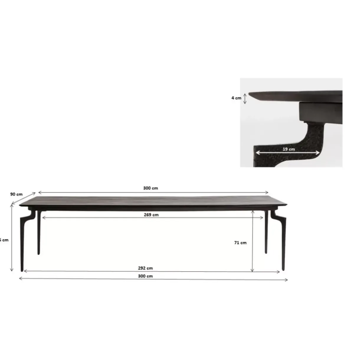 KARE Design Tisch Bug 300X90Cm- Tische