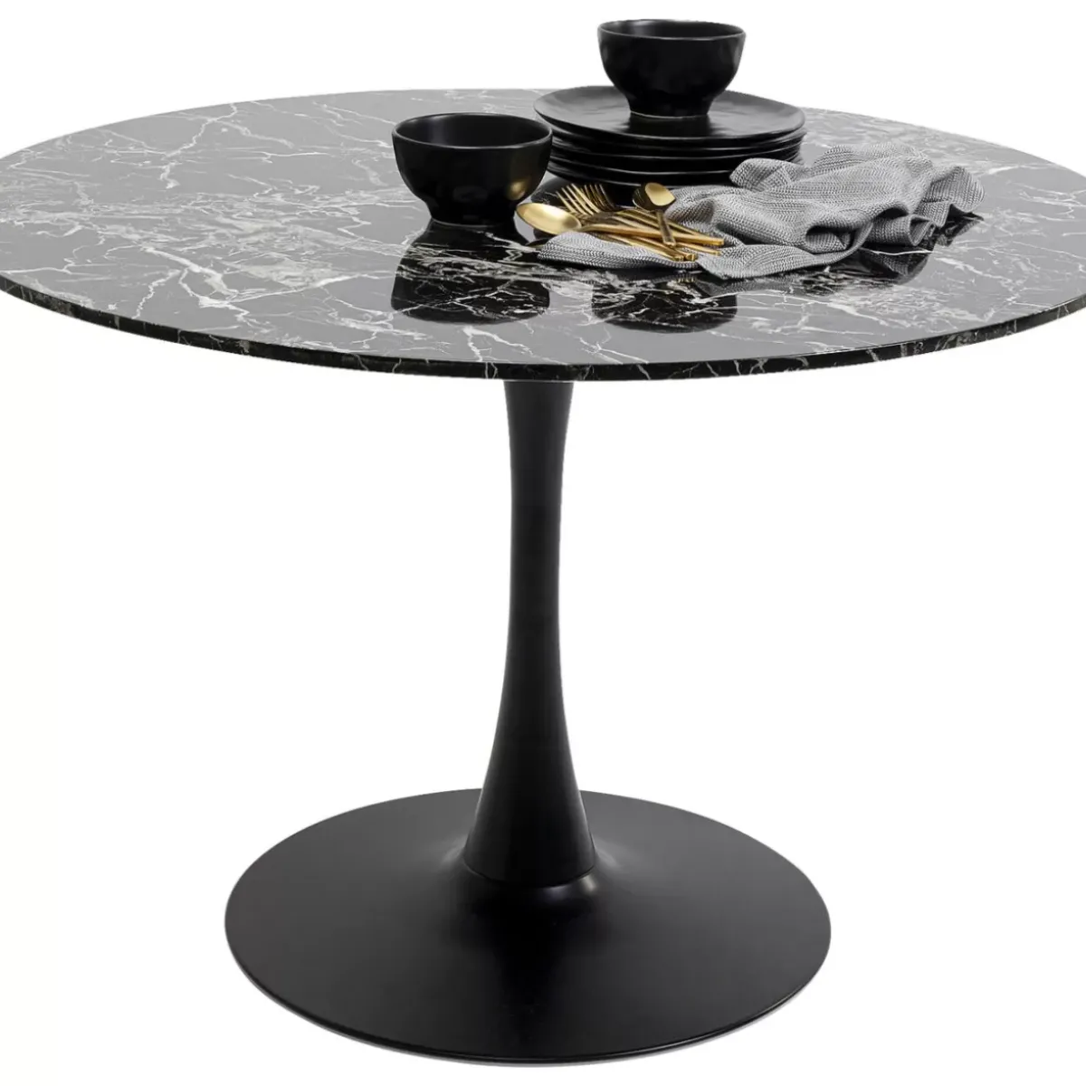 KARE Design Tisch Schickeria Marmor Schwarz O110Cm- Tische