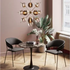 KARE Design Tisch Schickeria Marmor Schwarz O80Cm- Tische