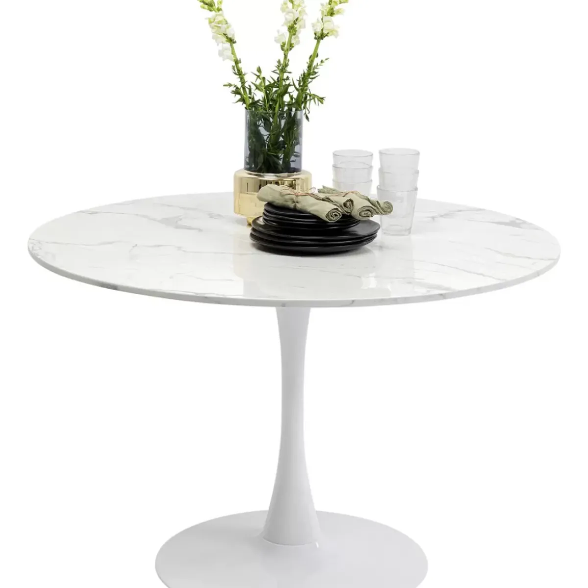 KARE Design Tisch Schickeria Marmor Weis O110Cm- Tische