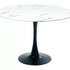 KARE Design Tisch Schickeria Marmor Weis Schwarz O110Cm- Tische