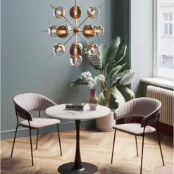 KARE Design Tisch Schickeria Marmor Weis Schwarz O80Cm- Tische