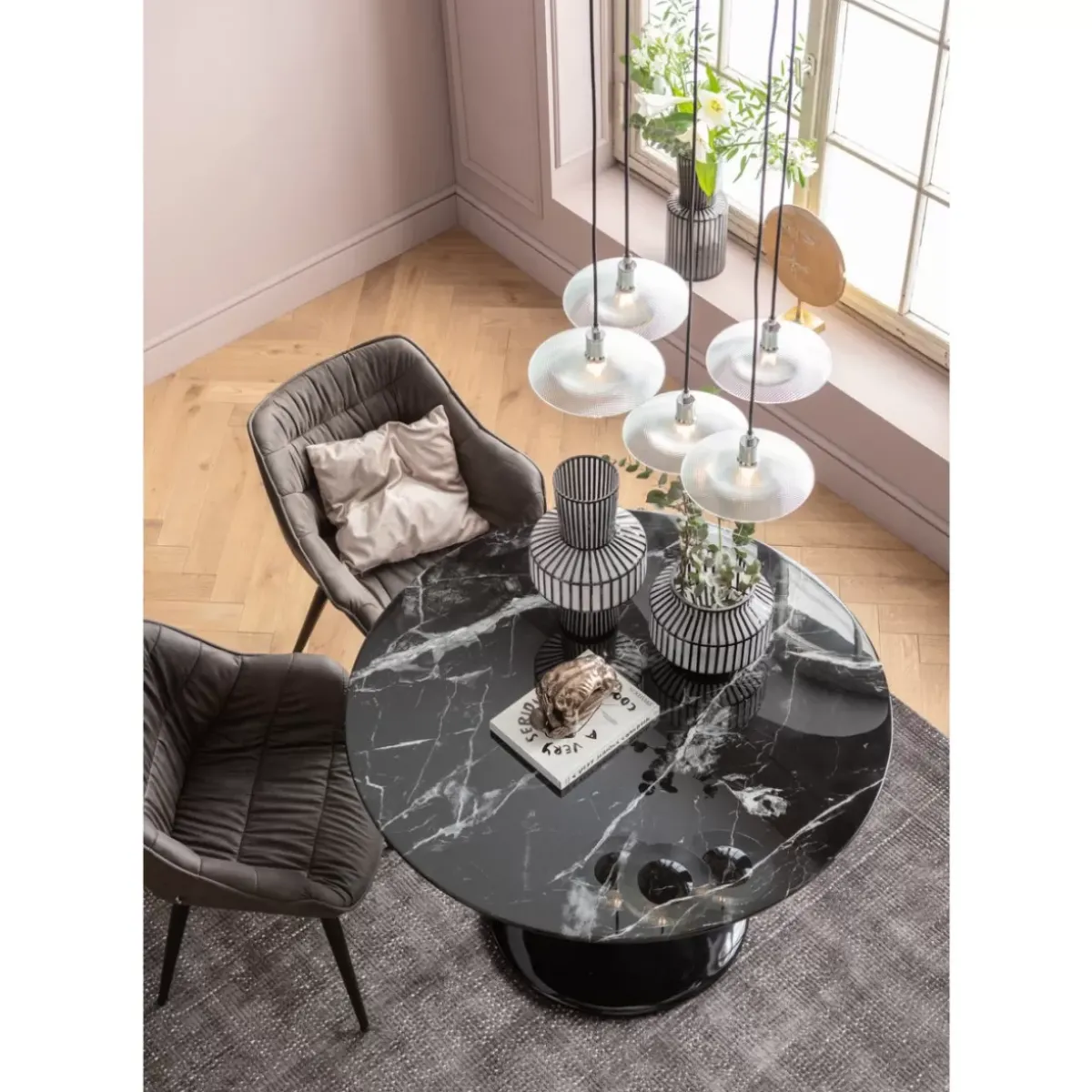 KARE Design Tisch Solo Marble Schwarz O110- Tische