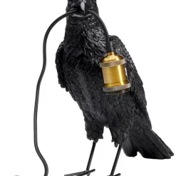 KARE Design Tischleuchte Animal Crow Matt Schwarz- Tischleuchten