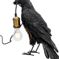 KARE Design Tischleuchte Animal Crow Matt Schwarz- Tischleuchten