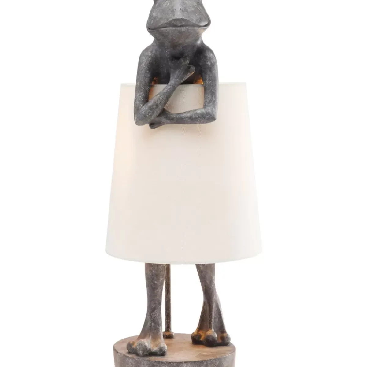 KARE Design Tischleuchte Animal Frog Grau- Tischleuchten