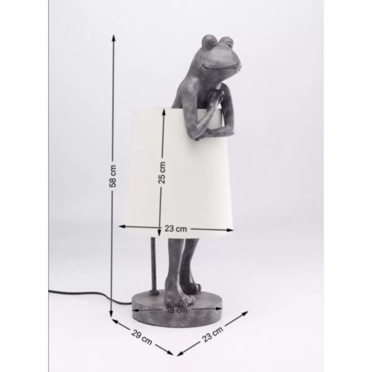 KARE Design Tischleuchte Animal Frog Grau- Tischleuchten