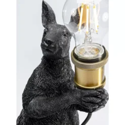 KARE Design Tischleuchte Animal Kangaroo Schwarz Matt 46Cm- Tischleuchten