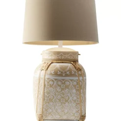 KARE Design Tischleuchte Basket Creme- Tischleuchten