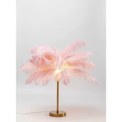KARE Design Tischleuchte Feather Palm Pink 60Cm- Tischleuchten