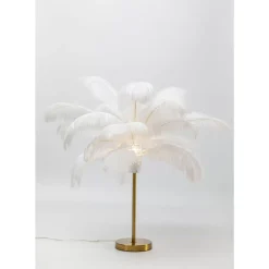 KARE Design Tischleuchte Feather Palm Weis 60Cm- Tischleuchten