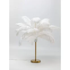 KARE Design Tischleuchte Feather Palm Weis 60Cm- Tischleuchten