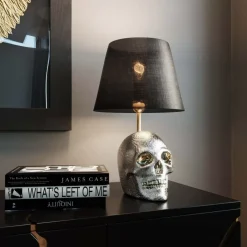 KARE Design Tischleuchte Skull Crystals Front 44Cm- Tischleuchten