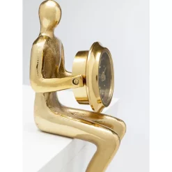 KARE Design Tischuhr Sitting Man Gold 8X27Cm- Uhren