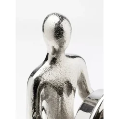 KARE Design Tischuhr Sitting Man Silber 12X31Cm- Uhren