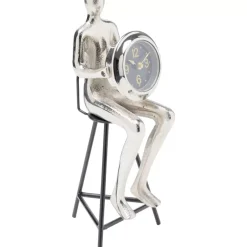 KARE Design Tischuhr Sitting Man Silber 12X31Cm- Uhren
