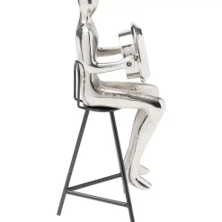 KARE Design Tischuhr Sitting Man Silber 12X31Cm- Uhren
