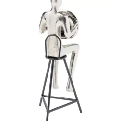KARE Design Tischuhr Sitting Man Silber 12X31Cm- Uhren