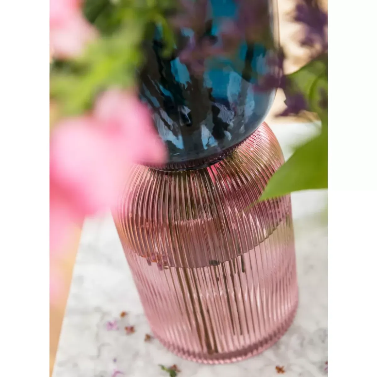 KARE Design Vase Marvelous Duo Blau Lila 40Cm- Vasen