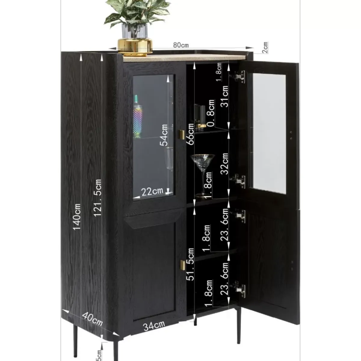 KARE Design Vitrine Milano 140X80- Regale