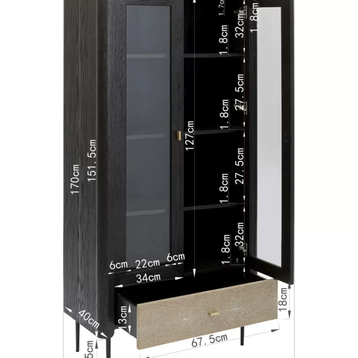 KARE Design Vitrine Milano 170X80- Regale