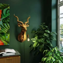 KARE Design Wandleuchte Animal Goat Gold 45X74Cm- Wandleuchten