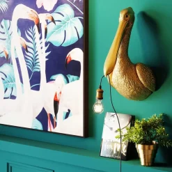 KARE Design Wandleuchte Animal Spoonbill Gold 29X62Cm- Wandleuchten