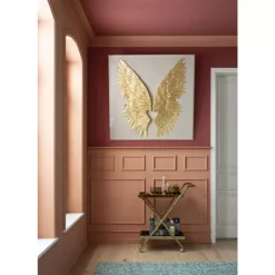 KARE Design Wandschmuck Wings Gold-Weis 120X120Cm- Bilder