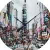KARE Design Wanduhr Glas Times Square O80Cm- Uhren