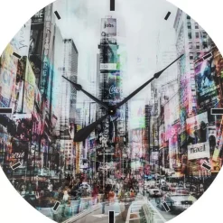 KARE Design Wanduhr Glas Times Square O80Cm- Uhren