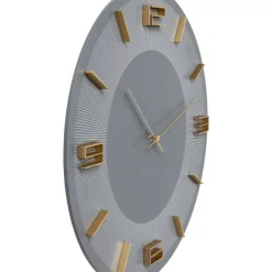 KARE Design Wanduhr Leonardo Grau/Gold- Uhren
