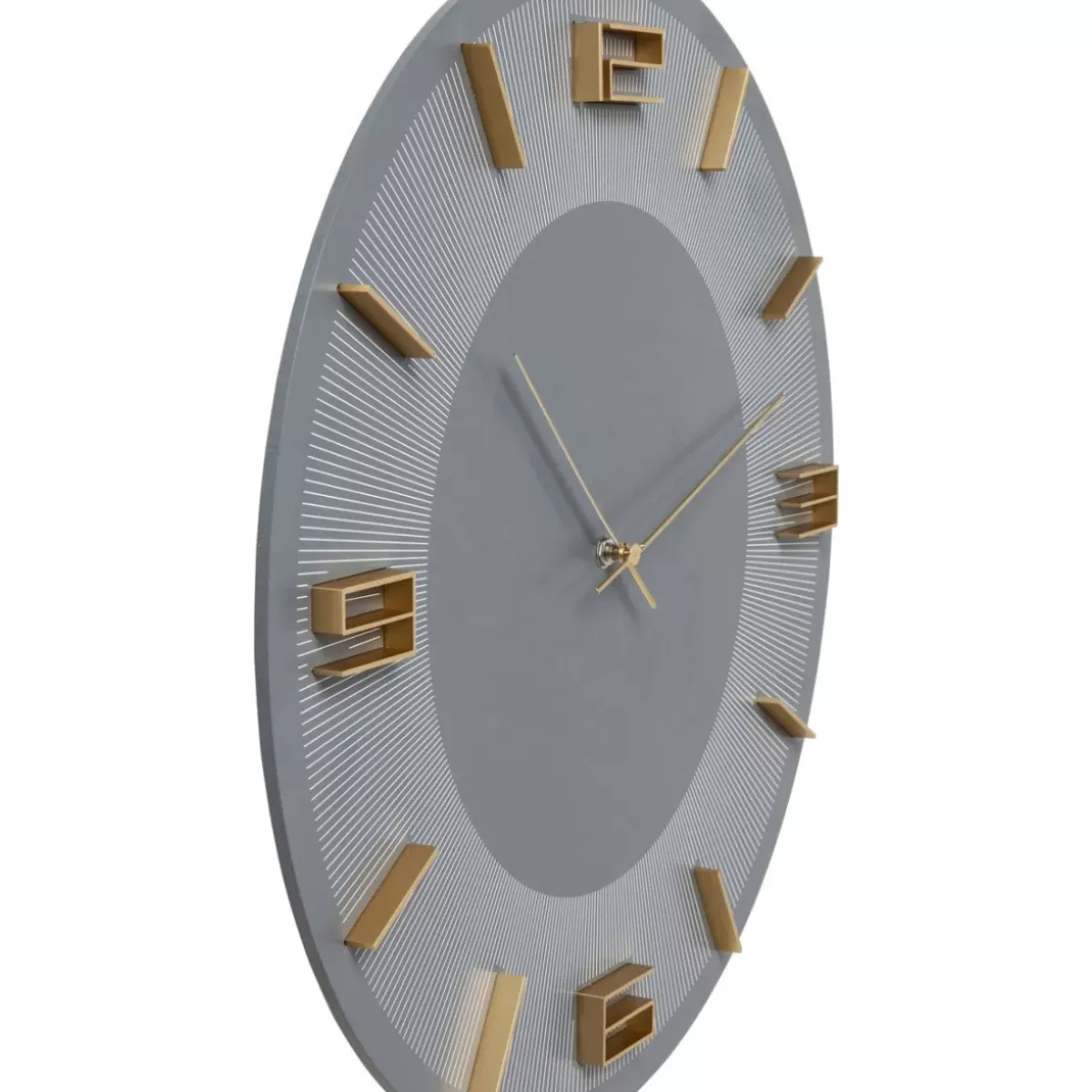 KARE Design Wanduhr Leonardo Grau/Gold- Uhren