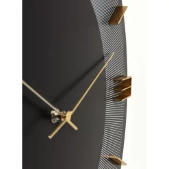 KARE Design Wanduhr Leonardo Schwarz/Gold 50- Uhren