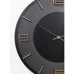 KARE Design Wanduhr Leonardo Schwarz/Gold 50- Uhren