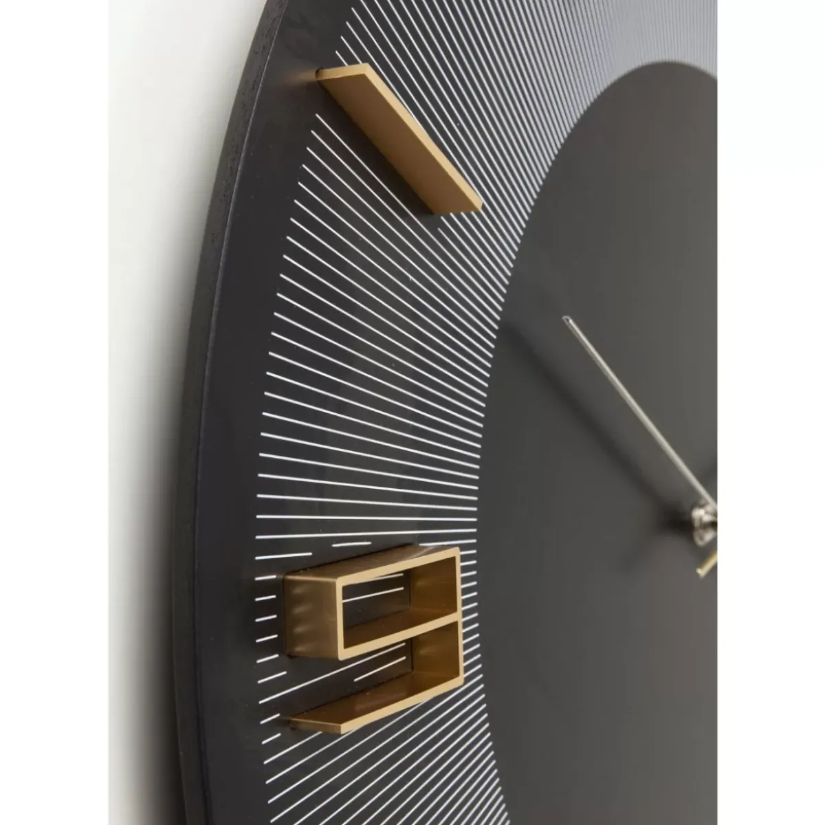 KARE Design Wanduhr Leonardo Schwarz/Gold 50- Uhren