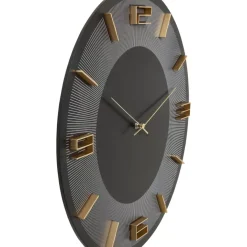 KARE Design Wanduhr Leonardo Schwarz/Gold 50- Uhren