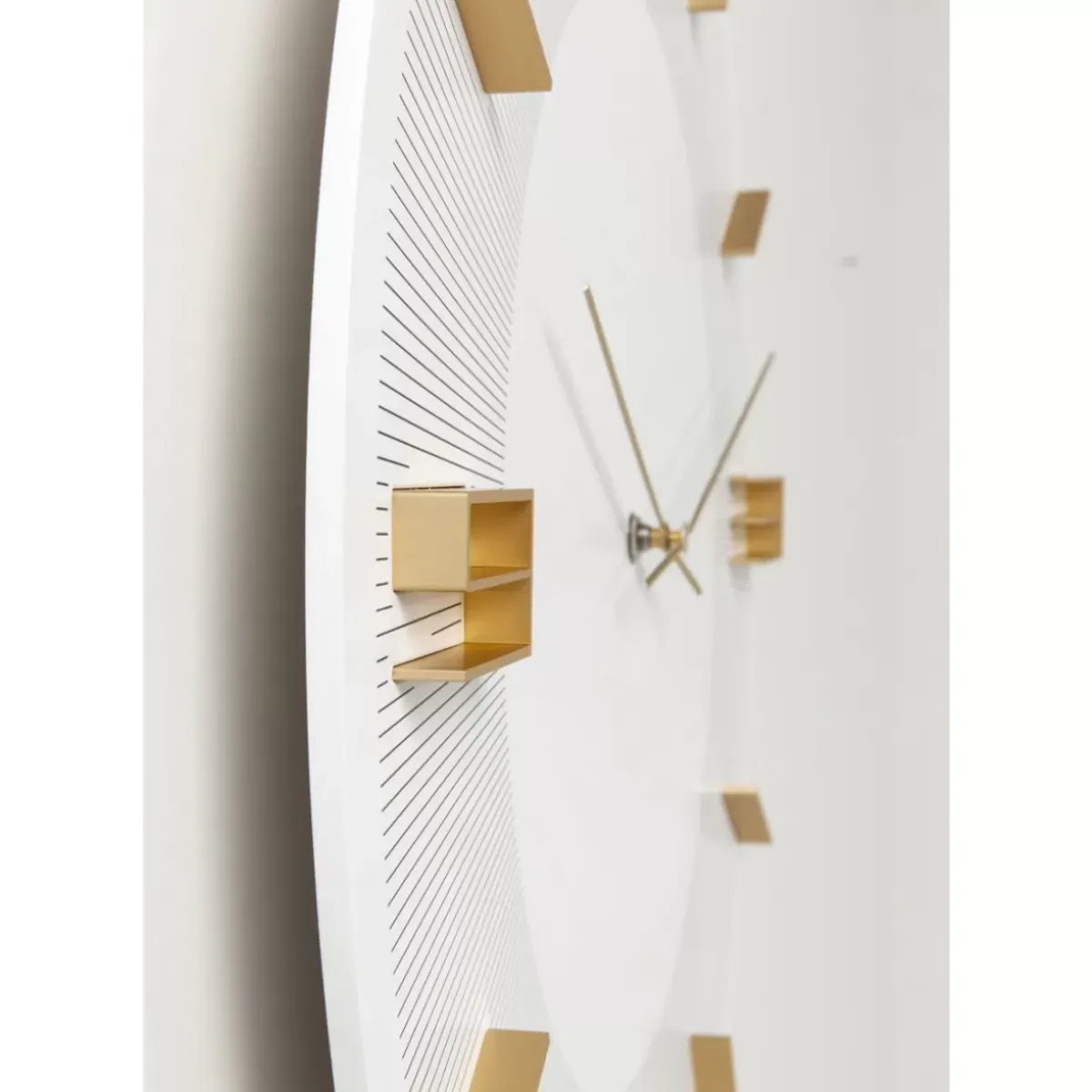 KARE Design Wanduhr Leonardo Weis/Gold- Uhren