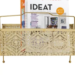 KARE Design Zeitungsständer Basket Gold Klein- Zeitungsständer